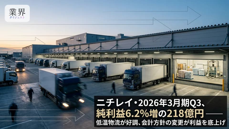 ニチレイ・2026年3月期Q3、純利益6.2%増の218億円——低温物流が堅調、会計方針変更も利益を押し上げ